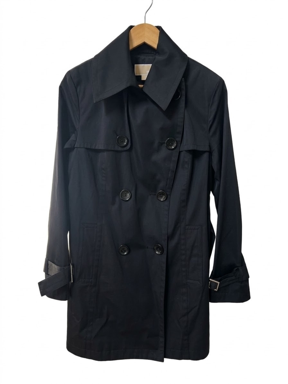 Michael Kors Black Double-Breasted Trench Coat Size M